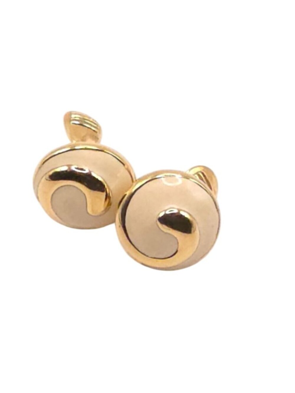 Monet Gold-Tone Swirl Clip-On Earrings Vintage Jewelry